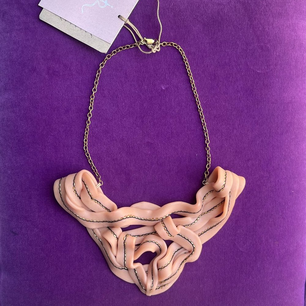 NWT irina movmyga pink clay necklace (OS)